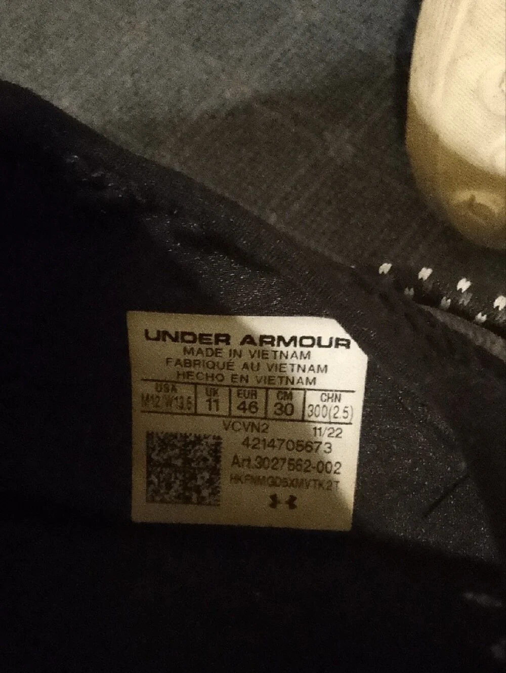Under Armour Black and White Knit Slip-On Trainers